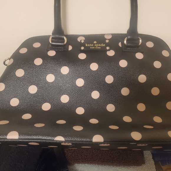 Kate Spade Black and Cream Polka Dot Satchel - Picture 2 of 3
